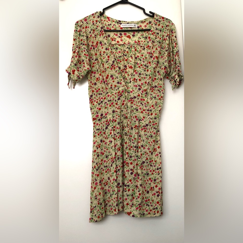 Faithfull The Brand Green Button-Front Midi Dress